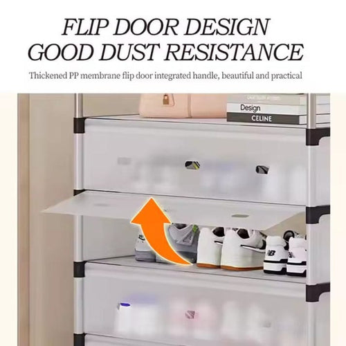 5 Layer Shoe Storage Rack with Dustproof Cover & Handles