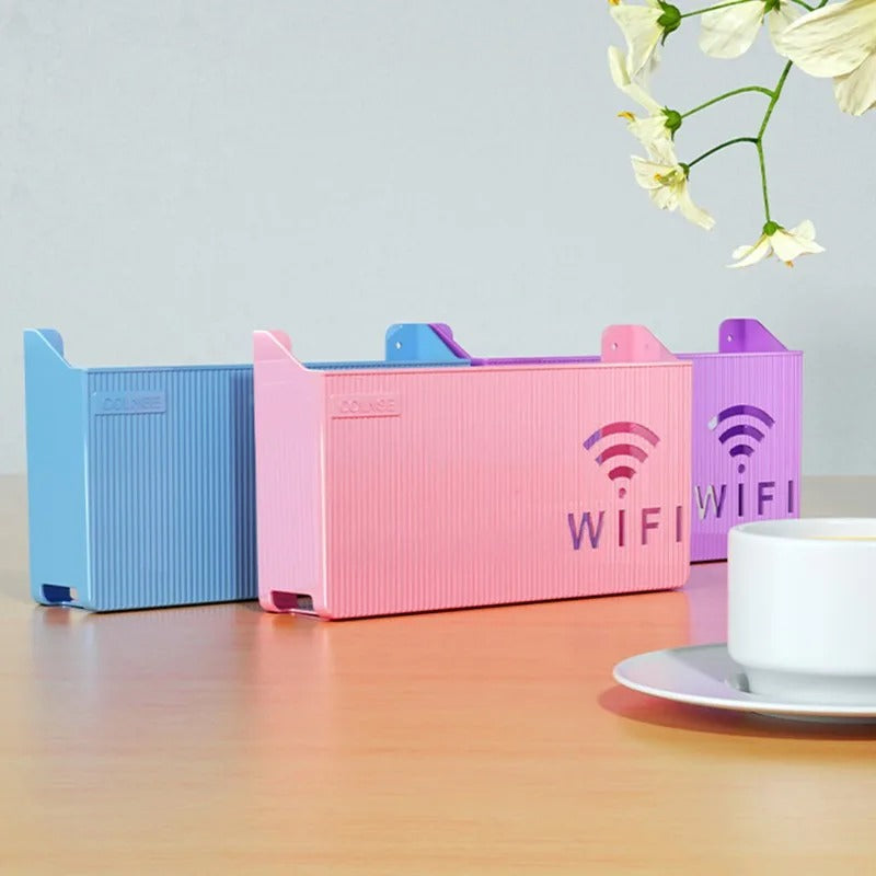 Wall Mounted WiFi Router Storage Box – Cable Organizer & Router Shelf