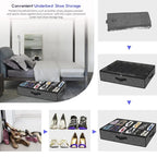 Pack of 2 Under Bed Shoe Organizer – Foldable Shoes Storage Bag with Transparent Cover