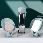Buy 1 Get 1 Free Hydraulic Soap Holder – Self Draining Lotus Leaf Soap Dish with Suction Base