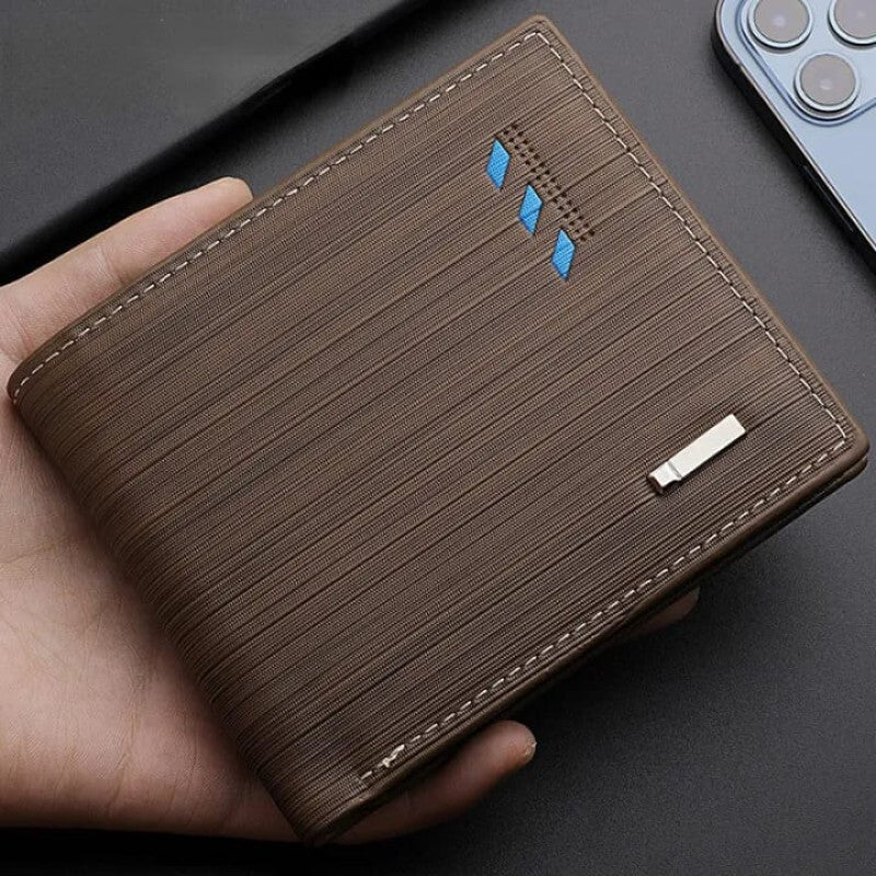 Premium RFID Men’s Leather Wallet – Korean Style Short Bifold Wallet for Men