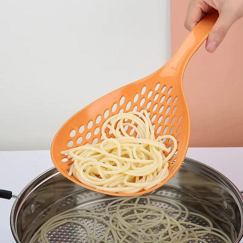 Multi-Purpose Pasta Spoon – Cooking Strainer Skimmer Spoon | Heat Resistant Kitchen Serving Spoon