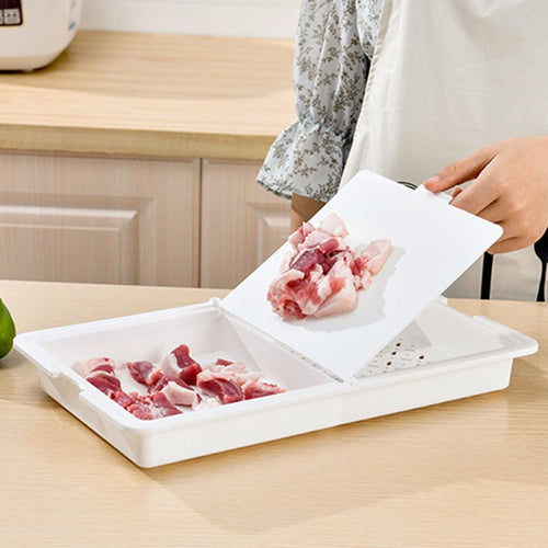 3-in-1 Cutting Board with Drain Basket – Foldable Chopping Board & Vegetable Washing Tray