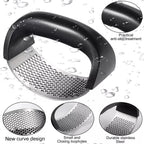 Garlic Press Crusher – Stainless Steel Garlic Mincer | Easy Grip Ginger & Garlic Crusher Tool