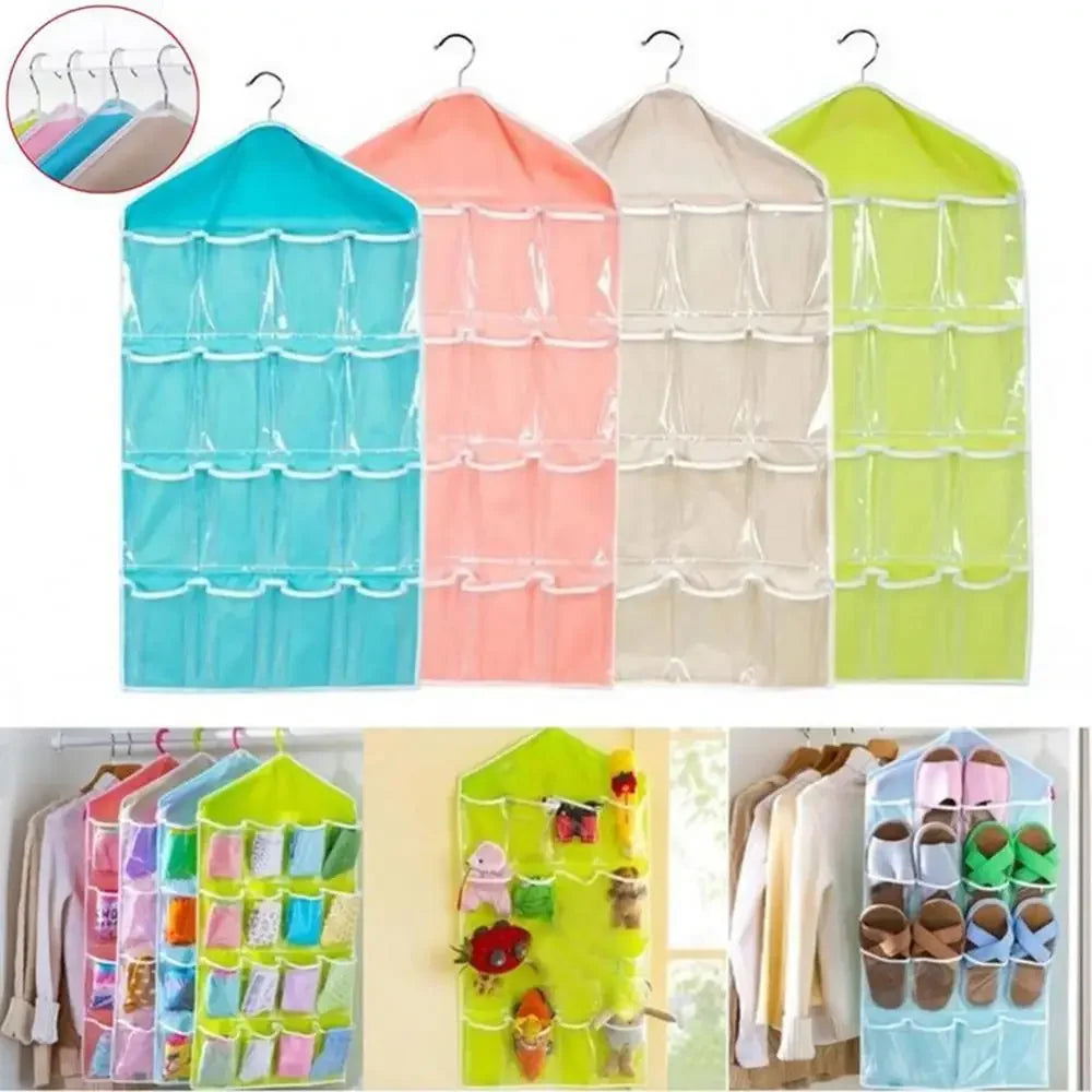 16 Pocket Hanging Organizer – Wardrobe Storage for Socks, Underwear & Accessories