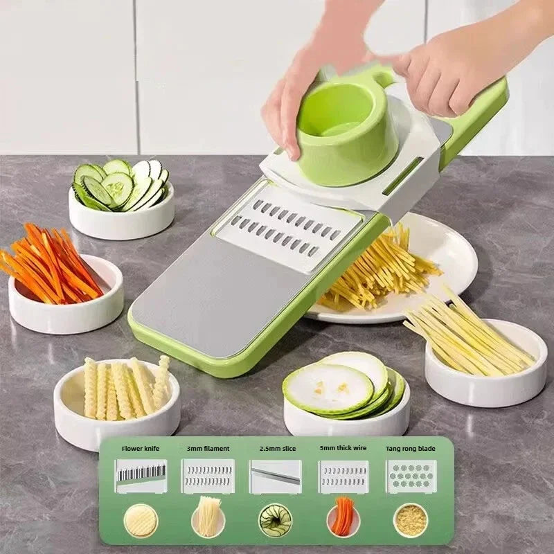 5 in 1 Vegetable Slicer Cutter – Multi Function Mandoline Slicer | Kitchen Chopper & Grater Tool