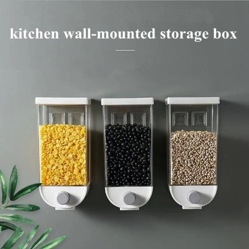 Single Rice Dispenser Bucket – Wall Mounted Grain Storage Container | Airtight Rice & Pulses Dispenser