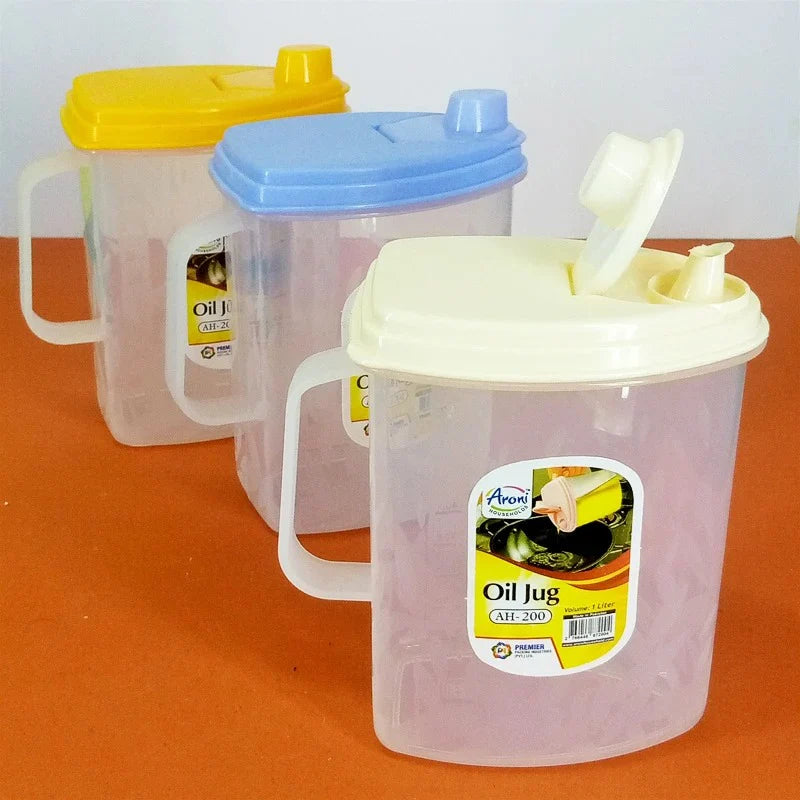 1 Liter Oil Jug Dispenser – Kitchen Oil Storage Bottle with Lid | Leak-Proof Cooking Oil Container