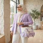 Premium Pastel Tote Backpack for Girls – Stylish Multi-Pocket Shoulder & Hand Carry Bag
