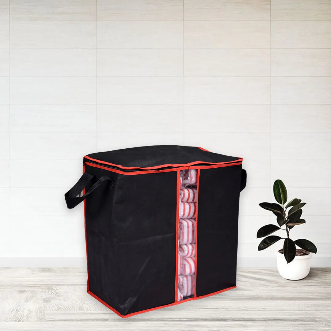Pack of 2 Black Storage Bag – Premium Large Capacity Clothes & Blanket Organizer