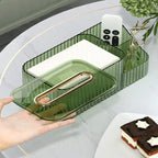 2 in 1 Acrylic Tissue Box Holder – Multifunctional Cosmetic & Tissue Organizer for Vanity & Bathroom