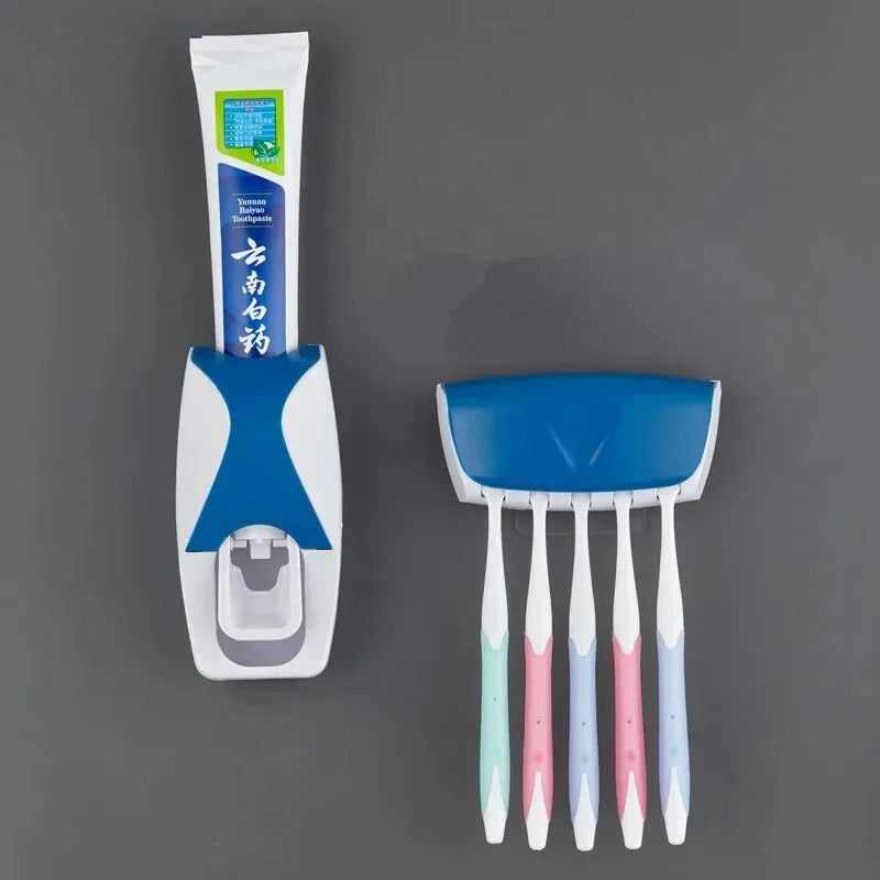 Automatic Toothpaste Dispenser With Toothbrush Holder Organizer Set