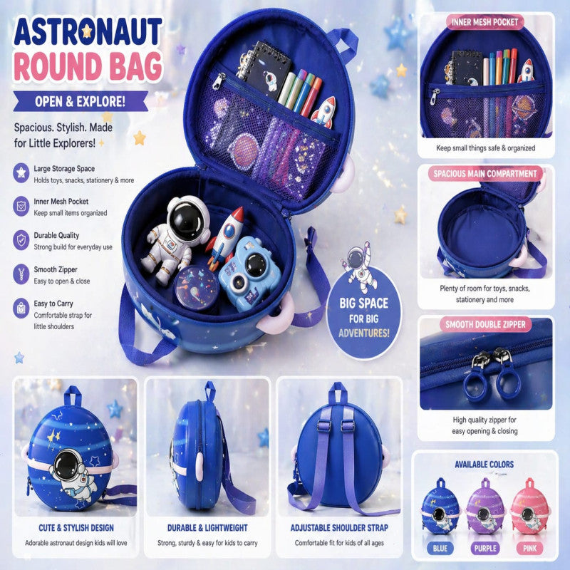 Cute Astronaut Kids Backpack – Lightweight Cartoon School & Travel Bag for Kids