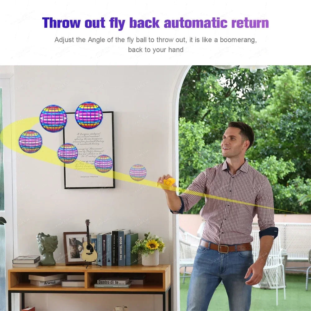 Fly Nova Pro Flying Ball for Kids – LED Hover Spinner Boomerang Toy
