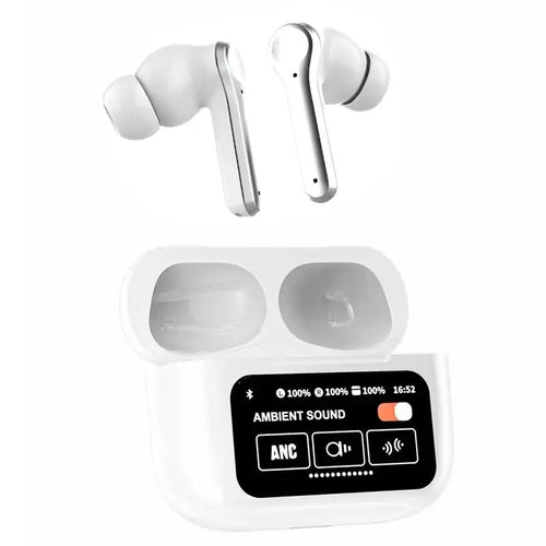 A9 Smart Tactile Wireless Earbuds – Touch Screen Display, Noise Reduction & Bluetooth