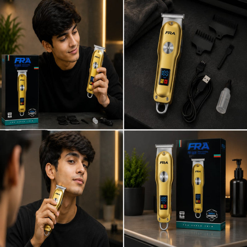 FRA Professional Hair Trimmer FR-5000 – Rechargeable Cordless Beard & Hair Clipper