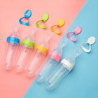 Baby Spoon Feeder - Silicone Baby Feeding Bottle With Spoon