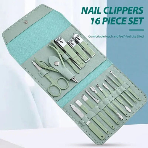 16 in 1 Manicure Pedicure Grooming Kit Stainless Steel Set