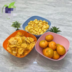 Ruby Plastic Bowl Set (Pack of 3) – BPA Free Microwave & Dishwasher Safe Serving Bowls