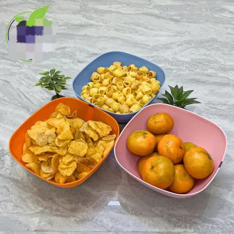 Ruby Plastic Bowl Set (Pack of 3) – BPA Free Microwave & Dishwasher Safe Serving Bowls