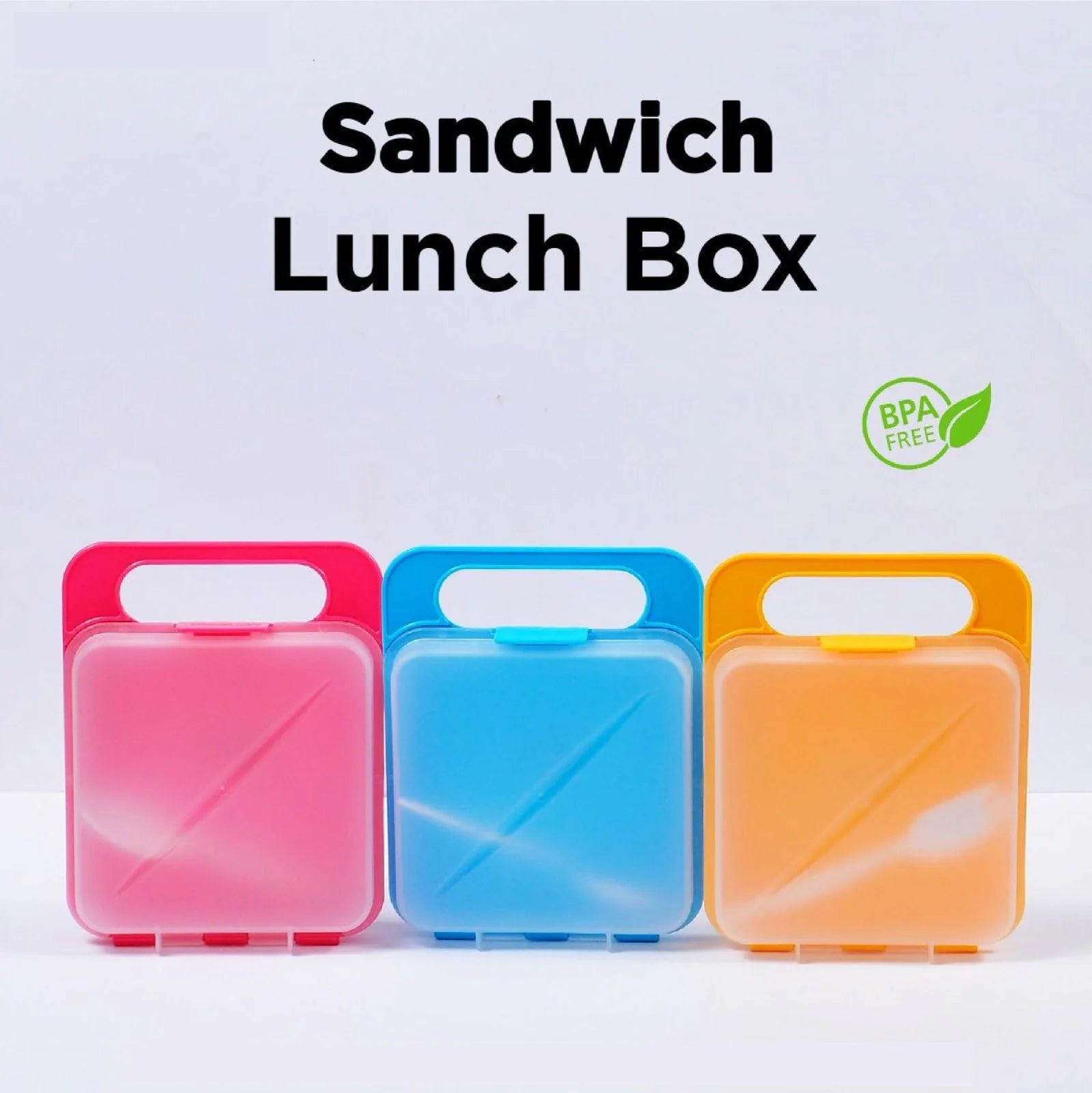 Pack of 2 Sandwich Lunch Box – Kids Triangle Lunch Box BPA-Free with Handle