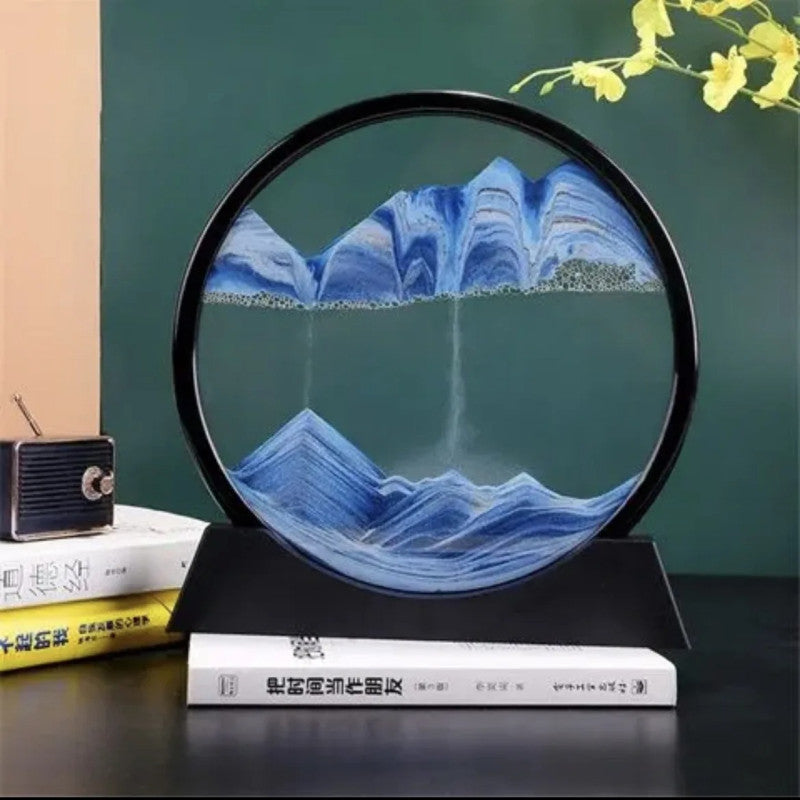 3D Moving Sand Art Hourglass – Deep Sea Quicksand Round Glass Decor