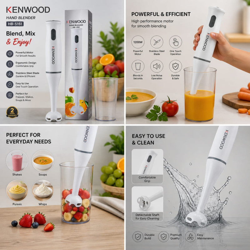 Kenwood Hand Blender – Powerful Electric Stick Blender for Smoothies, Soups & Shakes