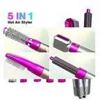 5 in 1 Hot Air Hair Brush – Multi-Function Hair Styler Dryer, Curler & Straightener (Imported China Model)