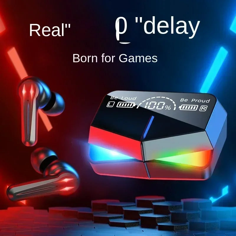 M28 TWS Bluetooth Wireless Gaming Earbuds – RGB LED Display & Low Latency