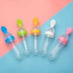 Baby Spoon Feeder - Silicone Baby Feeding Bottle With Spoon