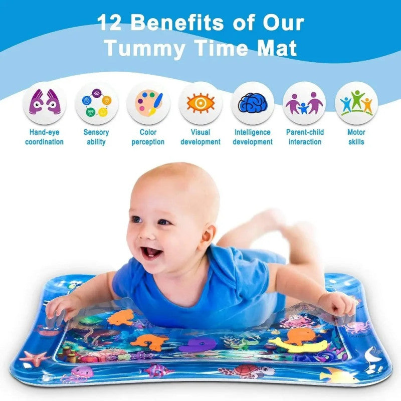 Baby Water Play Mat | Inflatable Tummy Time Activity Mat for Kids
