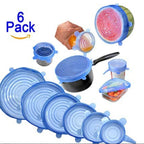 Silicone Stretch Lids (6 Pack) – Reusable Food Covers | Airtight Bowl & Container Covers