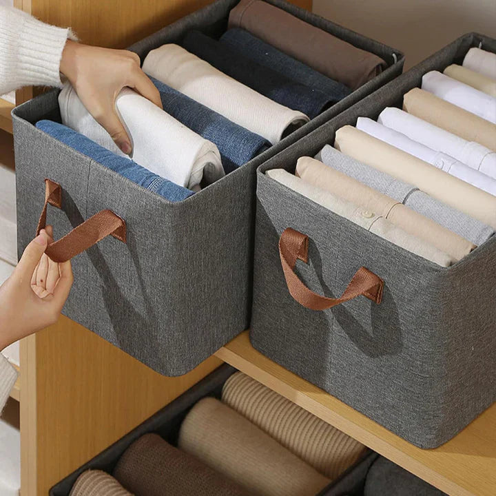 Foldable Jeans Organizer with Rod | Stackable Wardrobe Storage Box