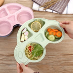 Pack of 2 Car Shape Kids Plate – Multi-Section Cartoon Food Serving Tray for Children