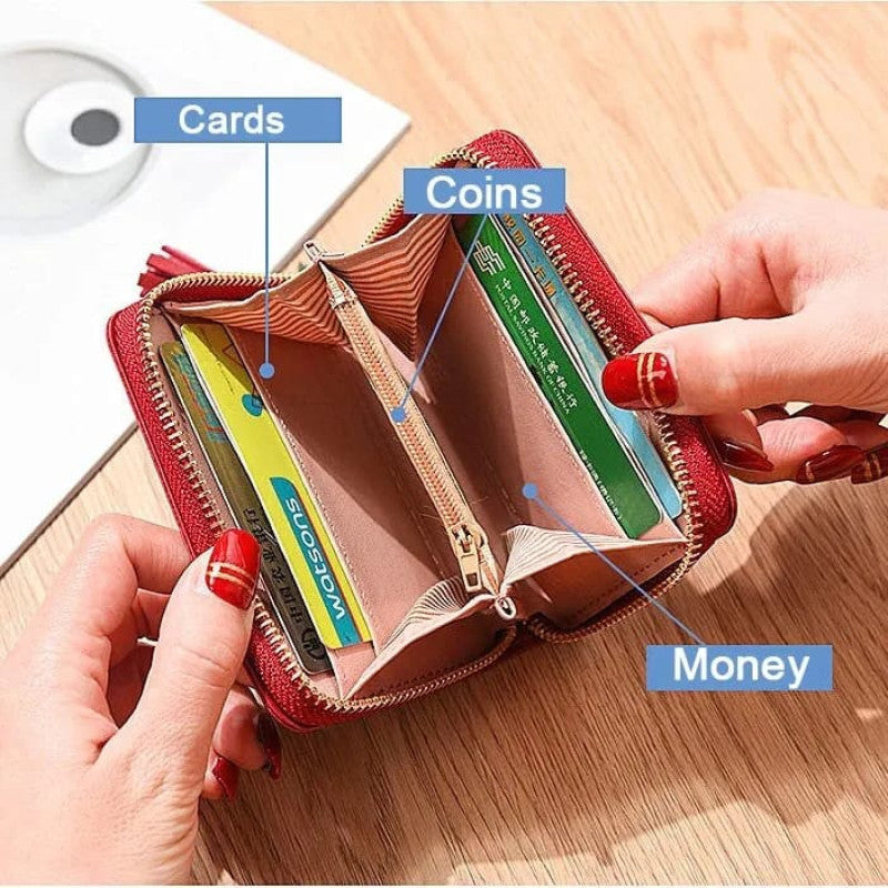 Womens Wallet Single Zipper Wallet for Ladies Small Wallet