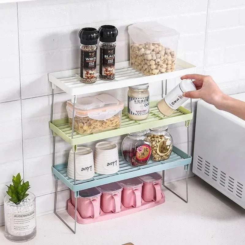 Kitchen Storage Stand Rack – Multi Purpose Shelf Organizer | Countertop Expandable Storage Stand
