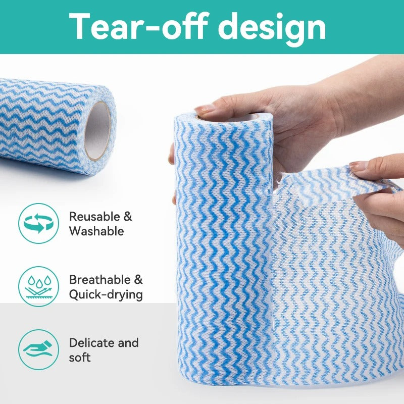 Reusable Kitchen Tissue Roll (BIG Size) – Super Absorbent Cleaning Cloth Roll