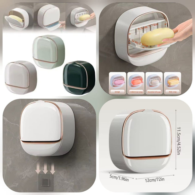 Luxury Wall Mounted Soap Dish – Self Adhesive Waterproof Soap Holder for Bathroom