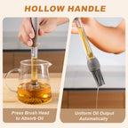 Oil Push Silicone Brush – BBQ Oil Dispenser Brush for Cooking & Baking