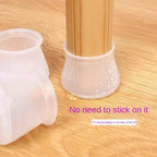 4 Pcs Silicone Chair Leg Protectors With Felt Pads