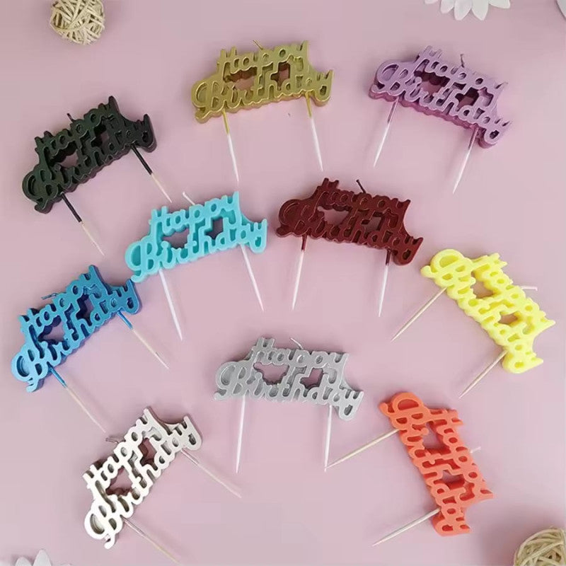 Happy Birthday Cake Topper – Glitter Letter Party Cake Decoration