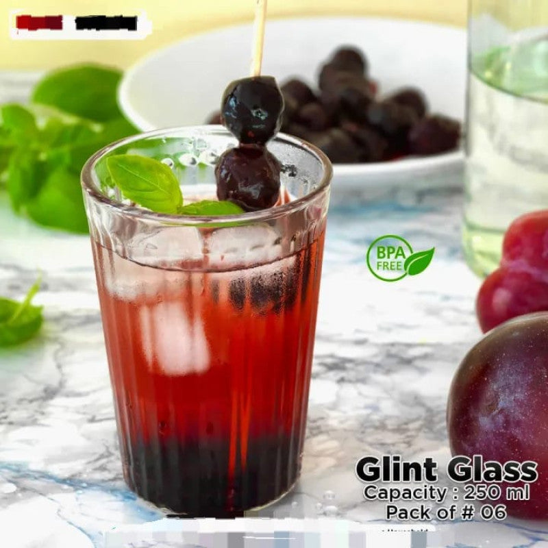 Glint Glass – Pack of 6 Clear Drinking Glasses