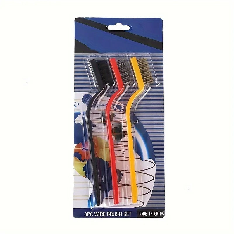 3pcs Wire Brush Set – Heavy Duty Cleaning Brushes for Kitchen, Stove & Rust Removal