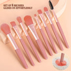 8pcs Makeup Brush Set – Soft Professional Cosmetic Brushes Kit for Face & Eyes