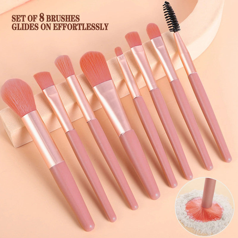 8pcs Makeup Brush Set – Soft Professional Cosmetic Brushes Kit for Face & Eyes