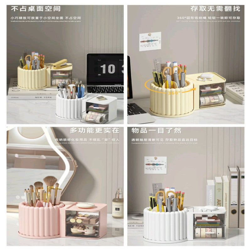 Multipurpose Drawer Cosmetic Storage Box – Pen Holder & Makeup Organizer with Drawers