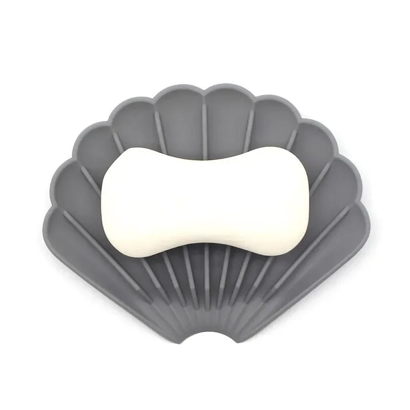 Silicone Soap Holder with Drain – Anti-Slip Shell Design Soap Dish
