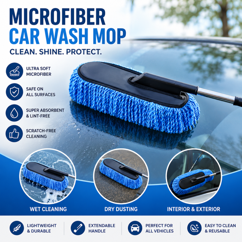 Car Wash Cleaning Brush Duster Dust Wax Mop