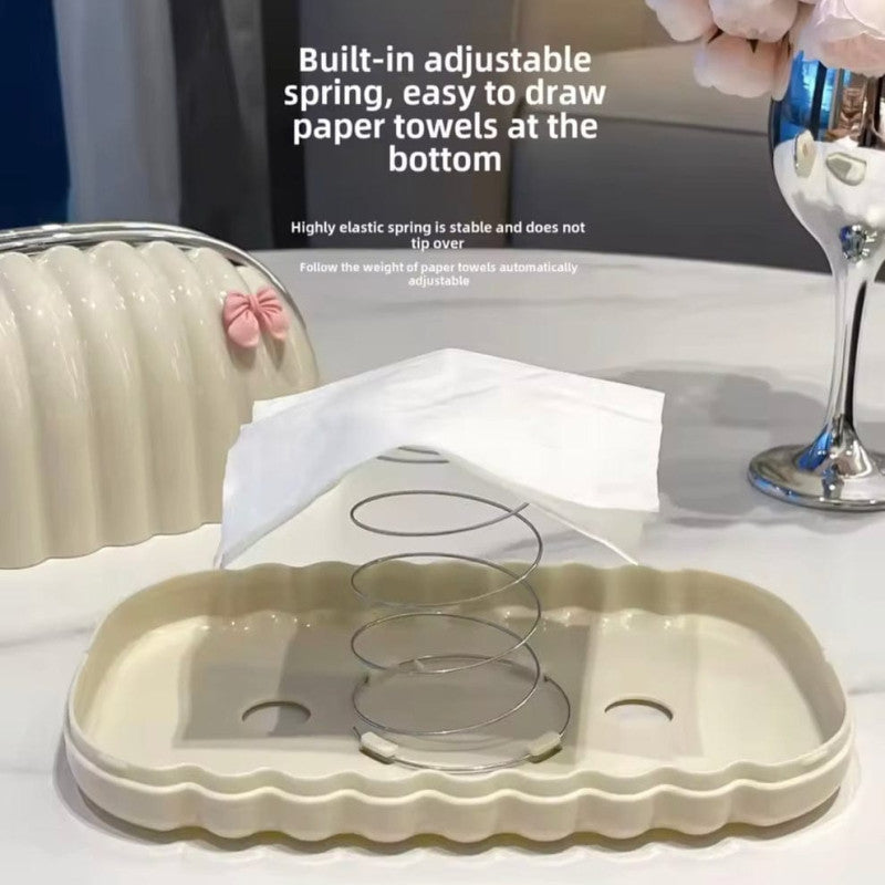 Luxury Shell Tissue Box Holder – Elegant Desktop Tissue Organizer for Home, Office & Car