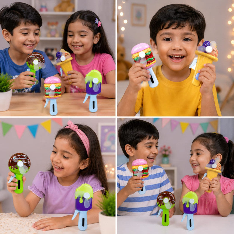 Cute Mini Hand Fan – Portable Battery Powered Cooling Fan for Kids